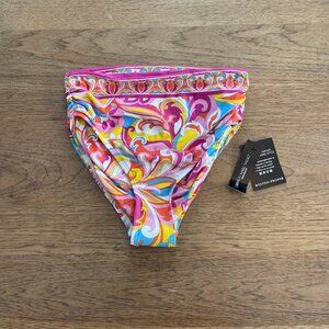 Carmen Marc Valvo Multicolor SMALL Women's Ruched Sides Bikini Swim Bottom NWT E